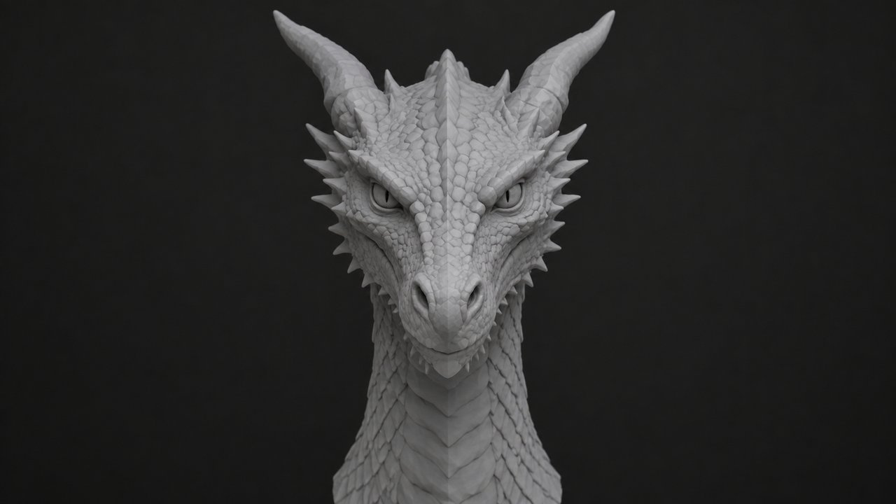 High-fidelity 3D dragon mesh for target geometry