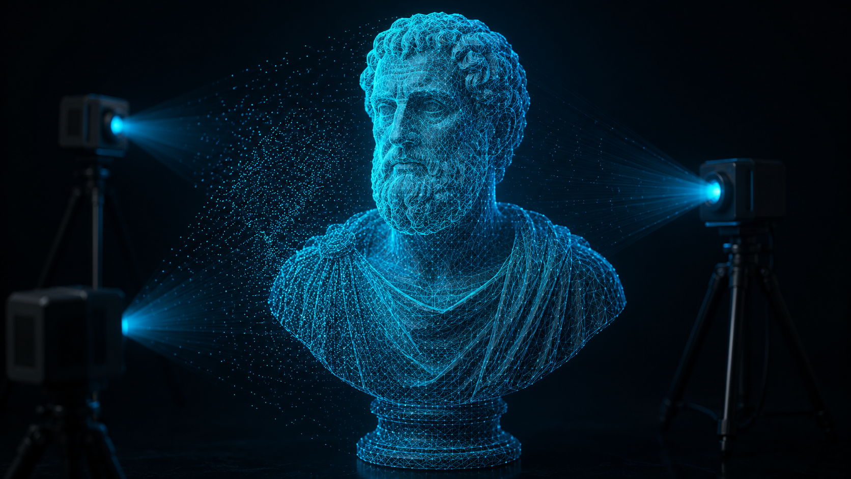 L'IA génère une structure filaire triangulaire 3D à partir d'une photo 2D