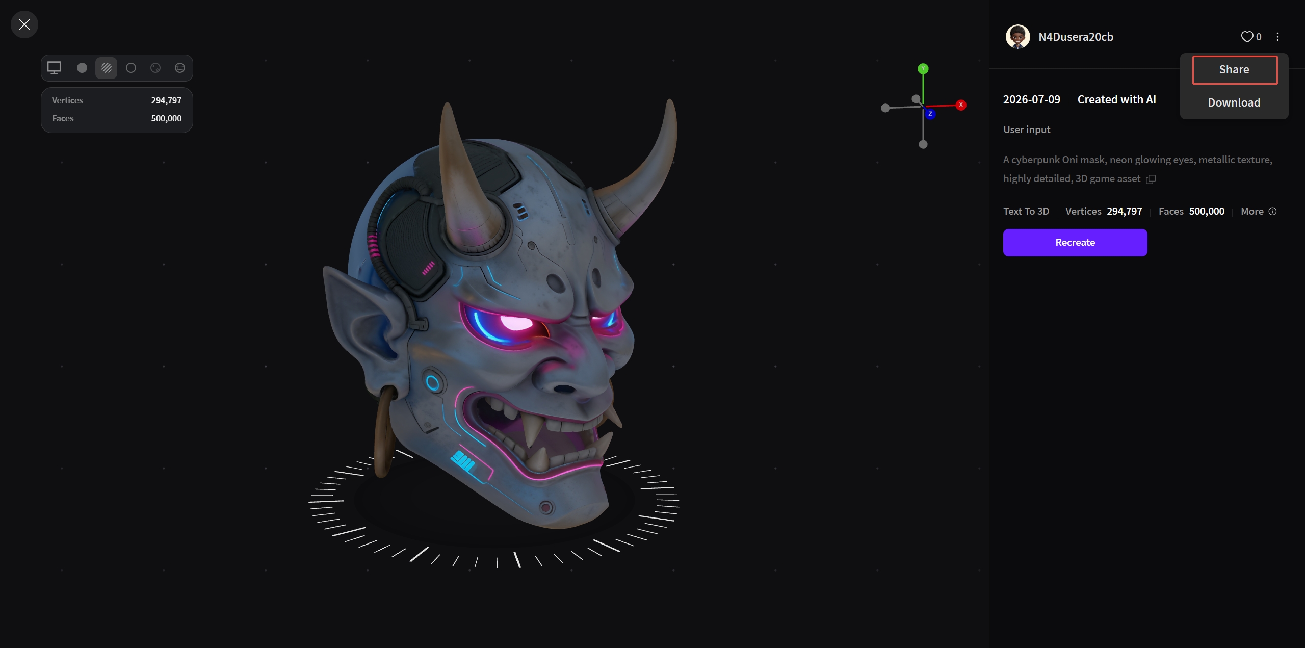 Share 3D Models from Neural4D Community