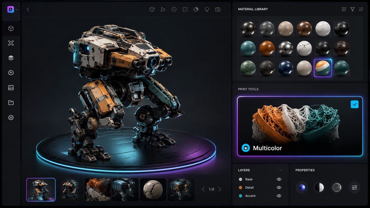 Neural4D Studio에서 텍스처가 적용된 3D 모델 선택