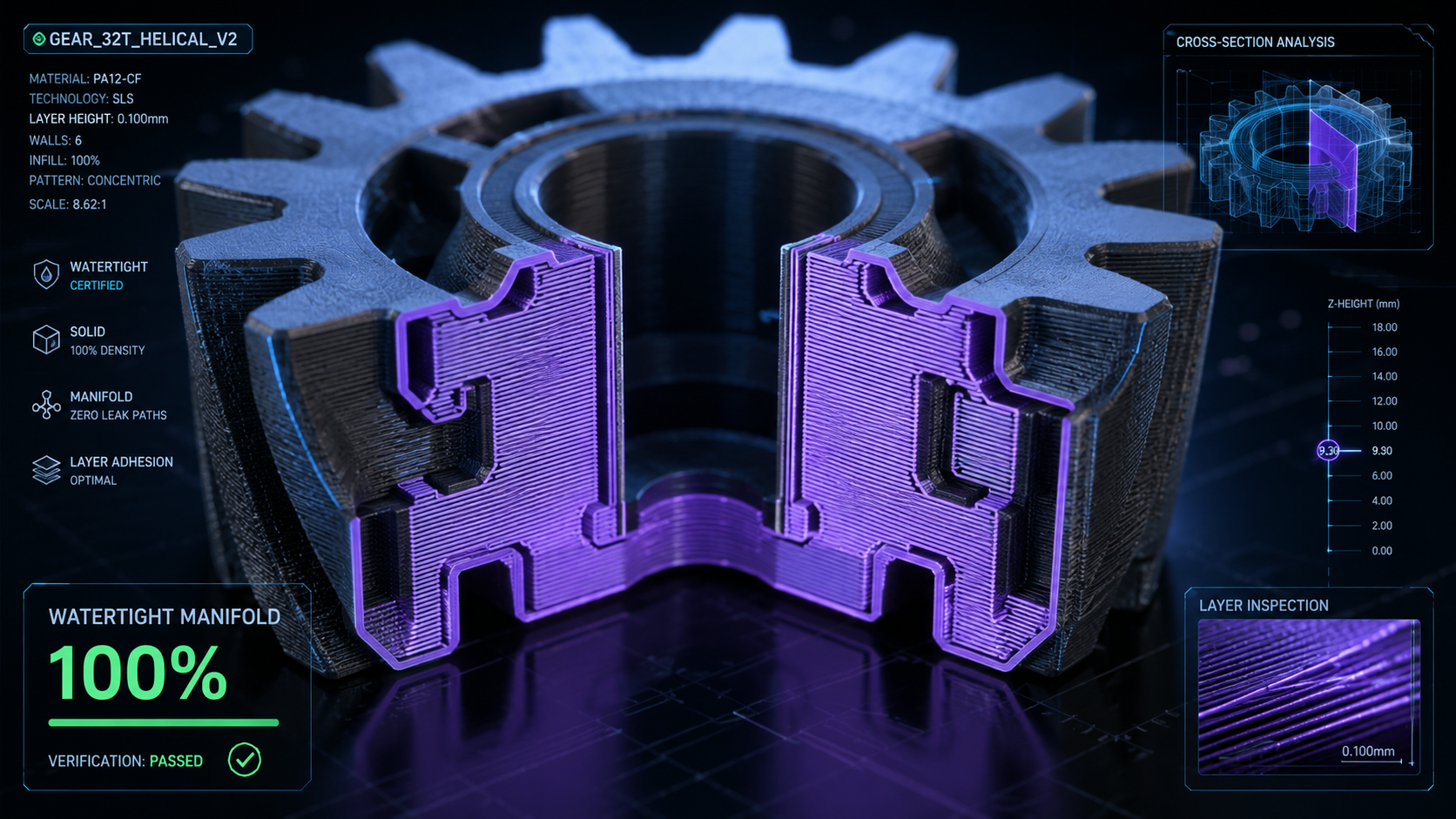 100% Watertight Manifold Geometry Cross-Section