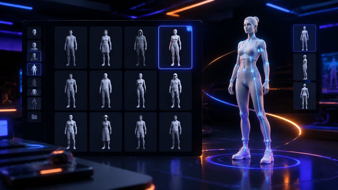 在 Neural4D Animate 中从 Studio Assets 选择模型