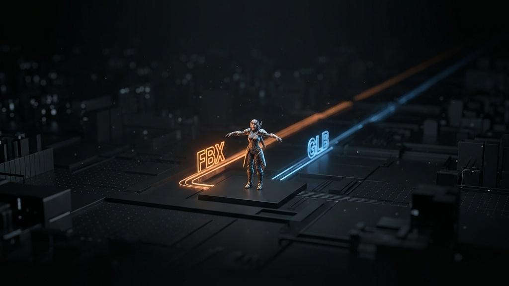 Exporting the 3D character as FBX or GLB for animation