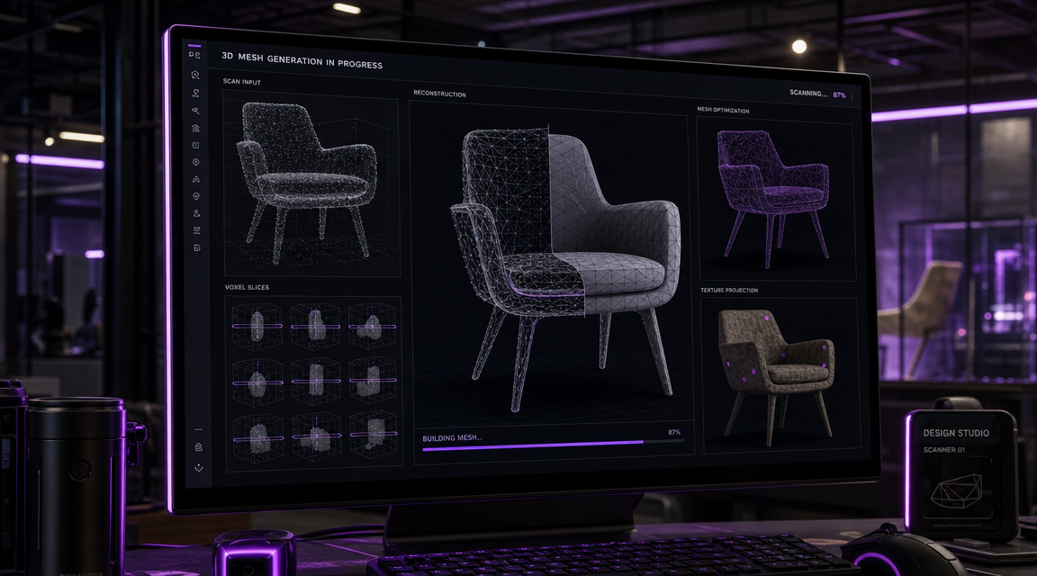 Direct3D-S2 engine inferring volume structure instead of colored points